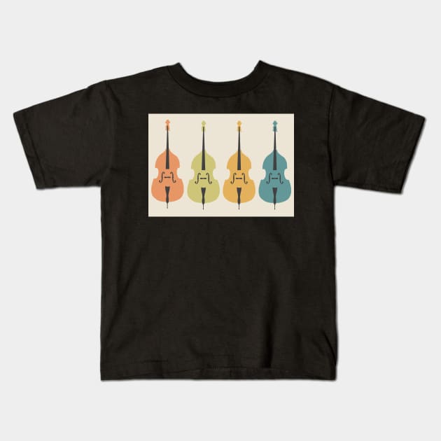 Double Bass quartet Kids T-Shirt by NattyDesigns